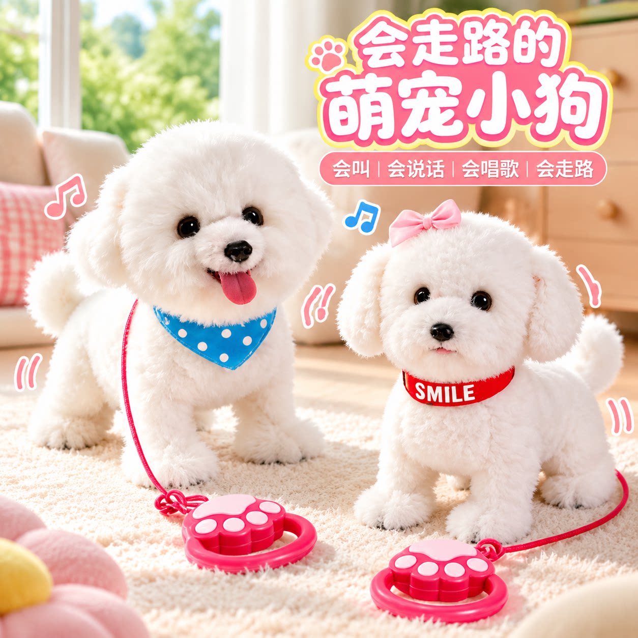 舔舔汪毛绒宠物狗儿童玩具