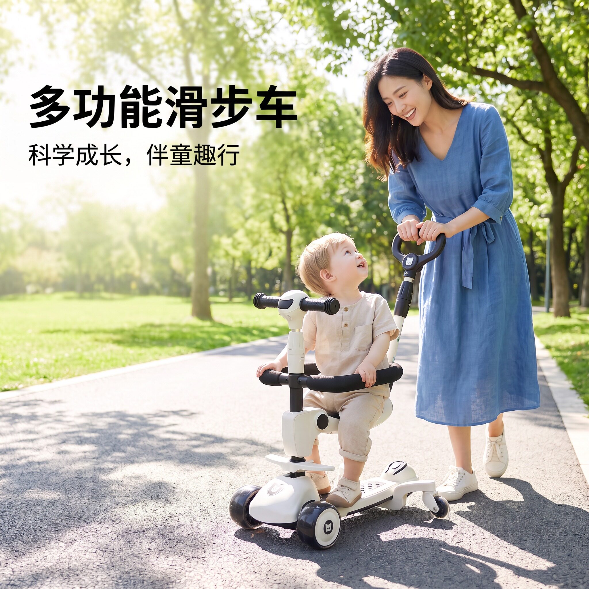 儿童滑板车1到3到6岁三合一多功能滑滑车2026新款轻便宝宝遛娃车