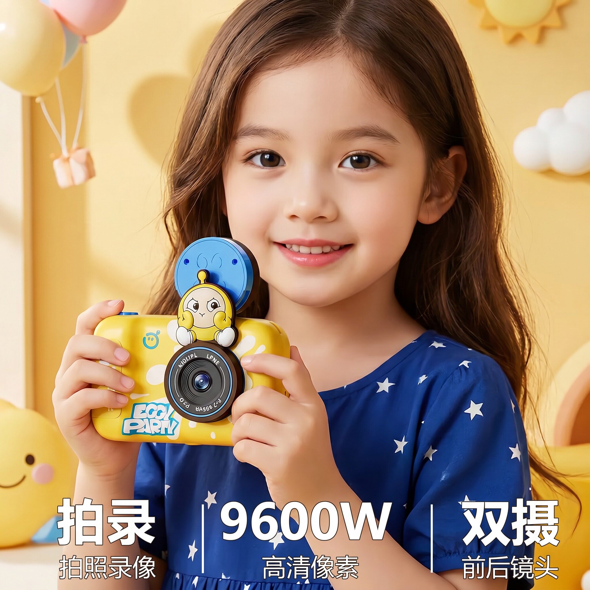 蛋仔派对翻转相机儿童可拍照可录像数码照相机女童高像素自拍玩具