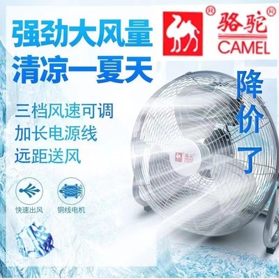 骆驼电风扇工业风扇大功率强力台式落地家用省电扇宿舍工厂趴地扇