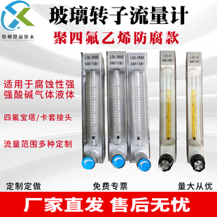 定制四氟防腐LZBF4强酸碱氯气烟气二氧化硫耐腐蚀玻璃转子流量计