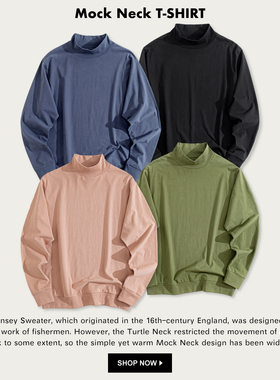 MT.Robson9.3oz纯棉长袖圆领T恤打底衫美式复古工装套头衫微抓毛