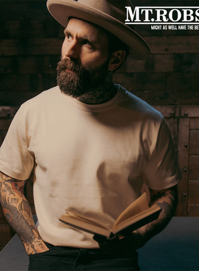 MT.Robson重磅T恤美式复古短袖 纯棉经典男女款素色圆领短Tee360g