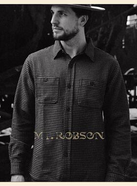 MT.Robson13.8oz超重磅衬衫 千鸟格美式复古西部牛仔厚实长袖男款