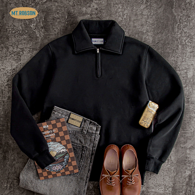 MT.Robson 12.1oz重磅厚实复古长袖卫衣美式工装水洗面料ykk拉链