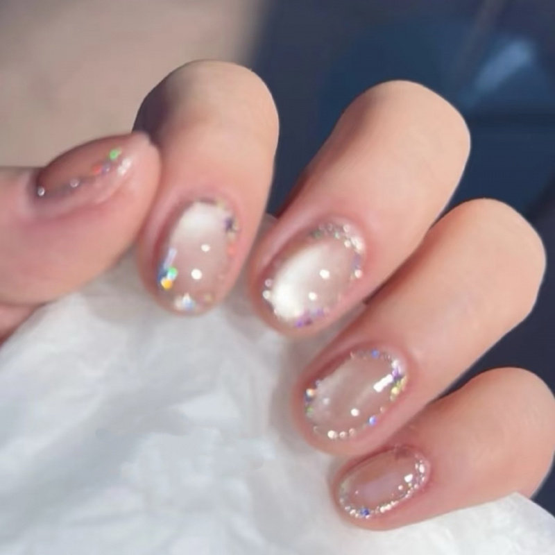 【幻彩星环】温柔风裸粉猫眼穿戴甲星星闪粉精致少女心美甲贴片,彩妆/香水/美妆工具,穿戴甲/甲片,淘宝优惠券,粉丝福利购,淘宝优惠卷