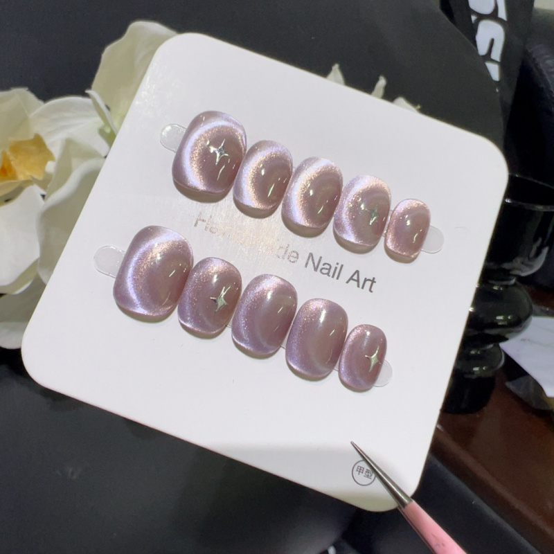 幻紫星月温柔仙气手工甲