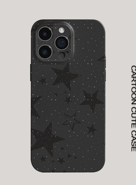 苹果iPhone17promax手机壳简约卡通星星菲林硬壳全包保护套黑色适用华为mate80promax苹果16/15/15/13pro女生