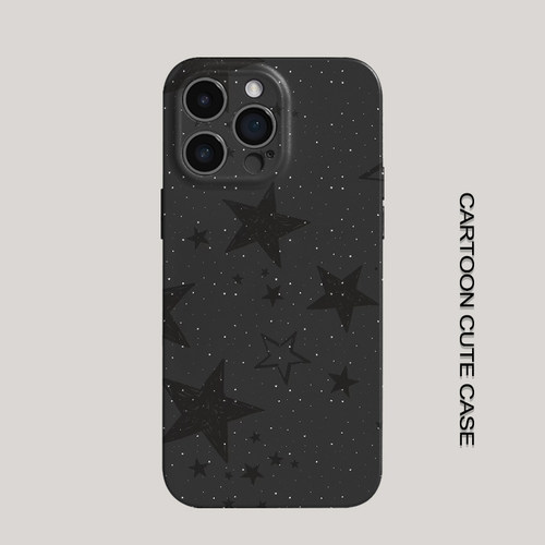 苹果iPhone17promax手机壳简约卡通星星菲林硬壳全包保护套黑色适用华为mate80promax苹果16/15/15/13pro女生