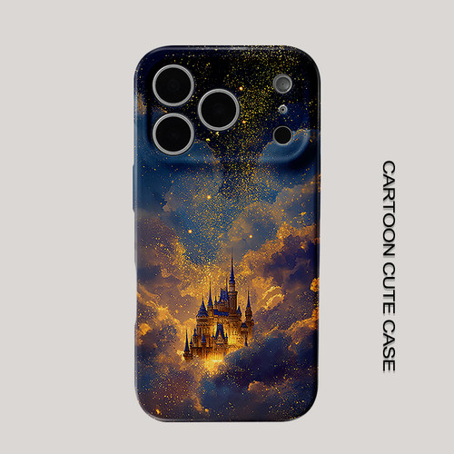 适用于iPhone17pro手机壳菲林壳深蓝星空金粉云海梦幻城堡童话保护套华为mate80promax苹果15/16/13磨砂软壳