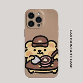 适用iPhone17Promax保护套可爱小熊虫16promax手机壳15pro卡通14plus女生12磨砂11高级16plus苹果13pro小米17