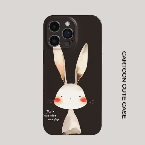 适用iPhone17Promax保护套可爱兔子创意16promax手机壳15pro个性14plus女生12磨砂16plus苹果12pro学生vivo