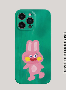 苹果iPhone卡通兔子菲林硬壳手机保护套全包精孔绿色可爱适用vivoX200ProMini小米17ProMax红米K40Pro荣耀30S