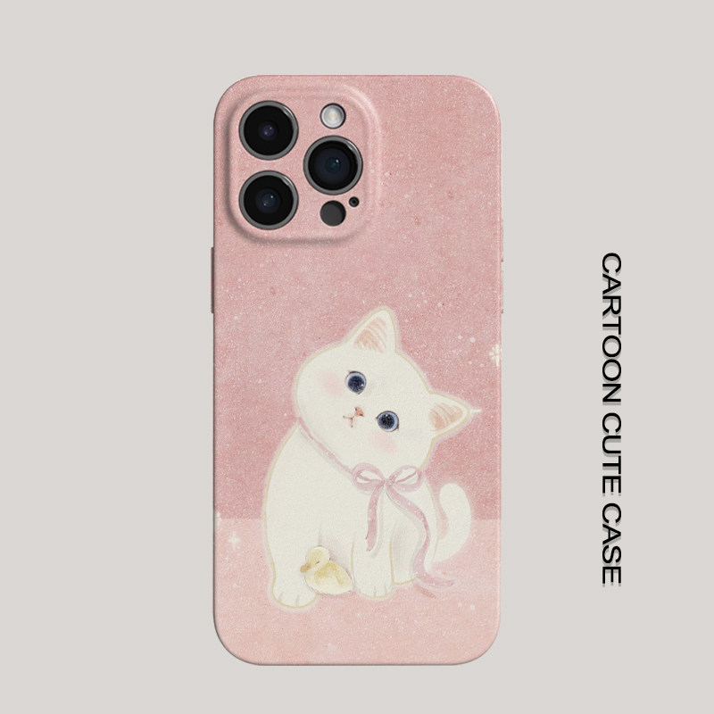 适用iPhone17Promax保护套可爱小猫咪全包16promax手机壳15pro个性14plus女生12磨砂16plus苹果12pro精孔华为