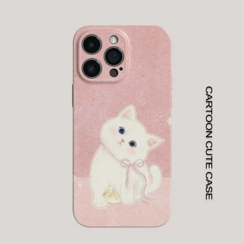 适用iPhone17Promax保护套可爱小猫咪全包16promax手机壳15pro个性14plus女生12磨砂16plus苹果12pro精孔华为