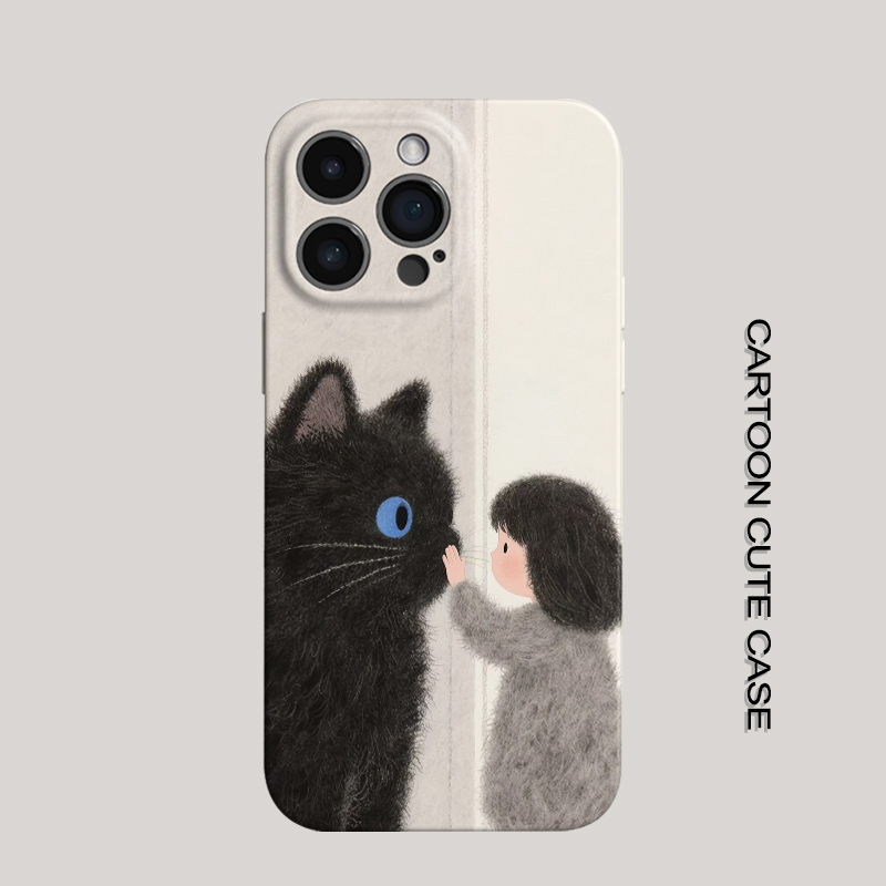 适用于iPhone17Promax保护套猫咪女孩16promax手机壳15pro个性14plus女生12磨砂11高级16plus苹果13pro小米17