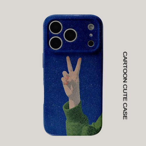 适用于iPhone17手机壳菲林壳比耶手势创意保护套个性创意适用华为mate80promax苹果15/16/13磨砂软壳女生小米