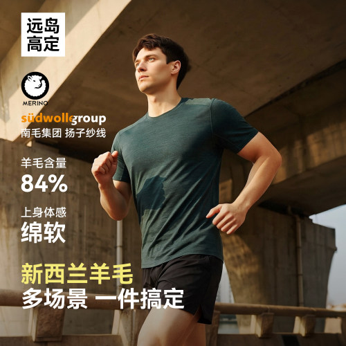 美利奴羊毛速干衣吸湿排汗抗菌防臭运动打底短袖T恤上衣驴之户外