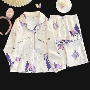 女童德绒睡衣2026春秋冬卡通可爱风开衫加厚保暖中大童家居服套装