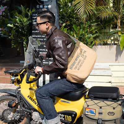 福禄车库报童包复古帆布包