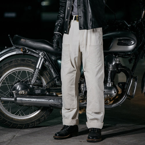 福禄车库CE防摔护具复古骑行裤