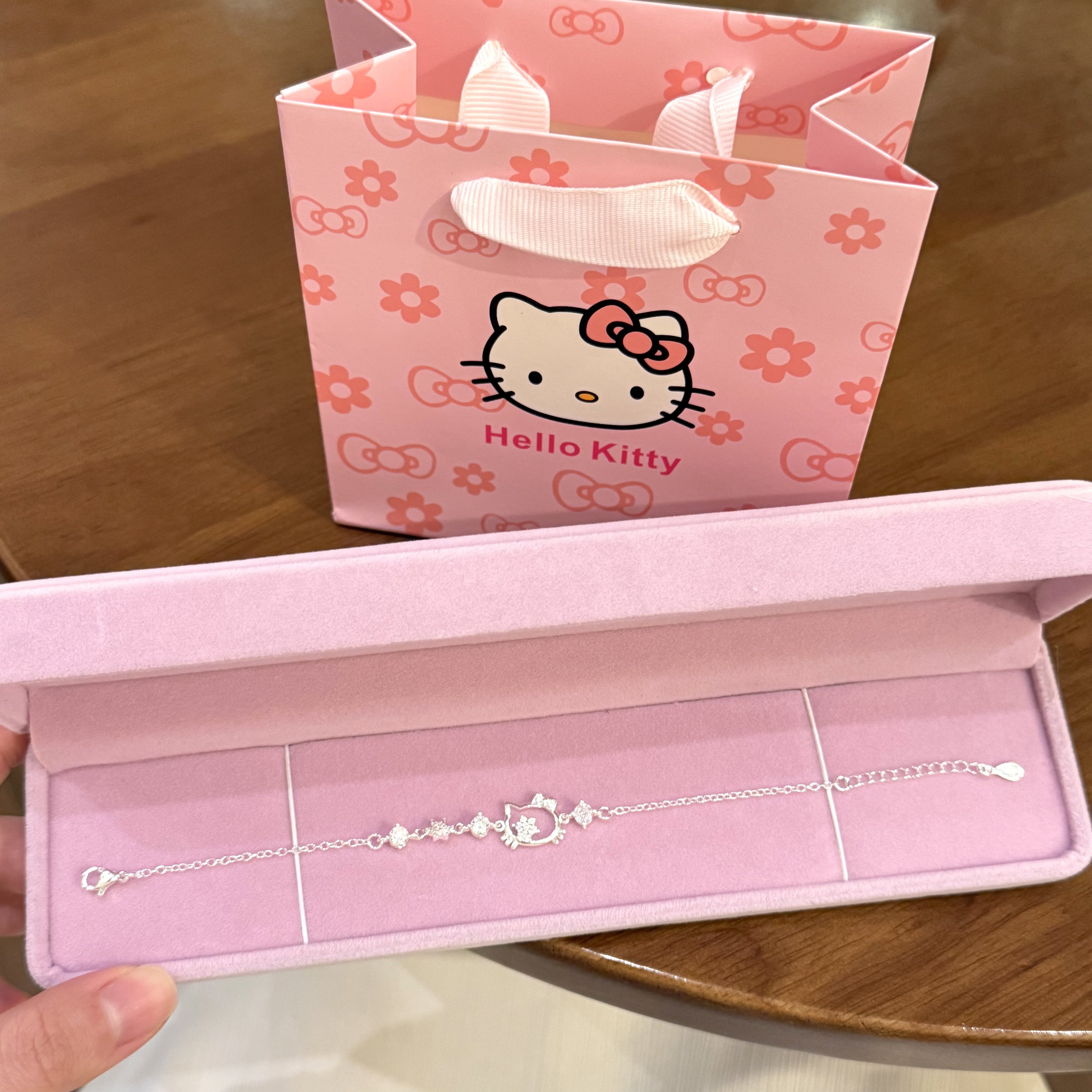 Подарок на день рождения HelloKitty Cat Муассан бриллиантовый браслет из стерлингового серебра женский легкий роскошный нишевый изысканный ювелирный браслет для подруги Изображение 1