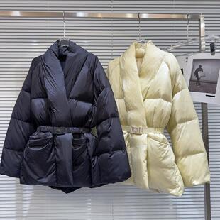 设计感收腰棉服女冬季新款韩版宽松显瘦系带保暖加厚棉衣外套女款