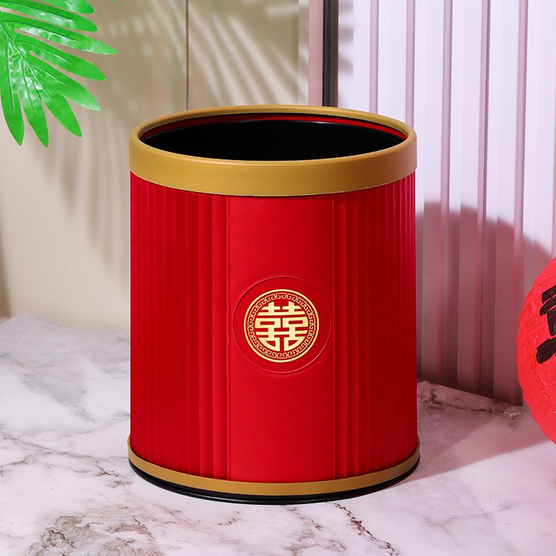 结婚红色垃圾桶扫把簸箕套装组合婚礼用卫生清洁扫帚婚庆用品大全