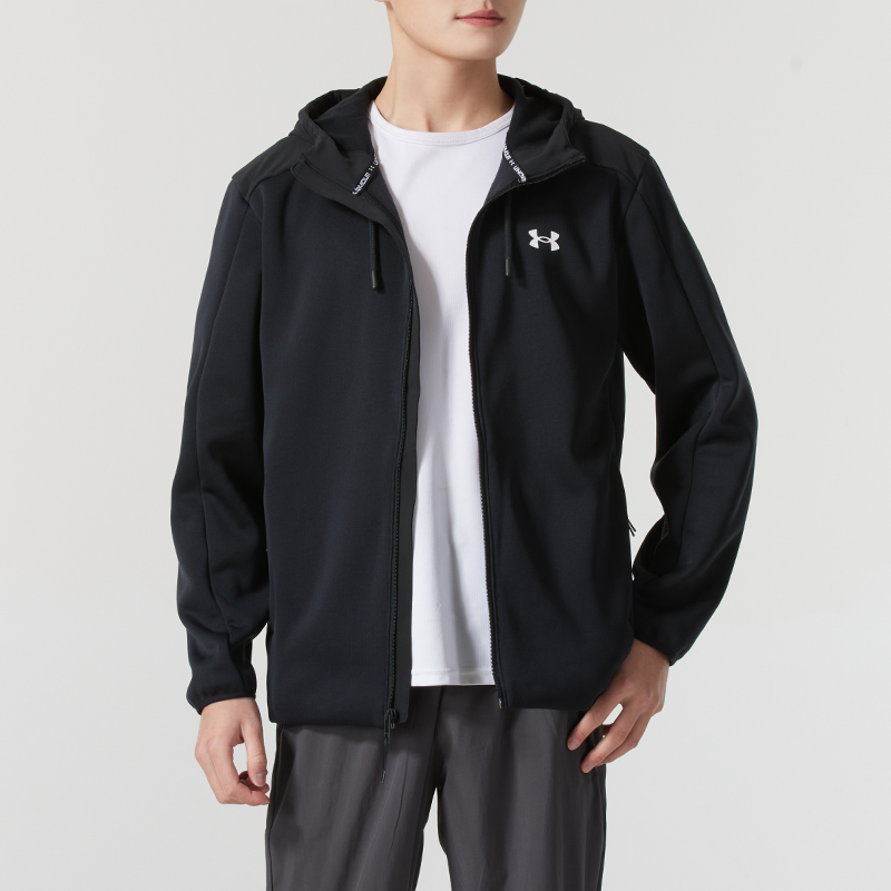 UA安德玛男装健身训练运动夹克宽松休闲连帽针织外套137882