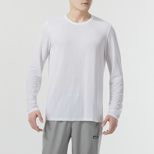 安德玛官方正品男长袖T恤衫春季跑步训练透气健身长袖纯白长袖T恤