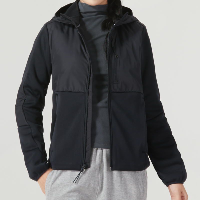 安德玛UA运动外套女装正品秋冬户外保暖御寒跑步训练服黑色防风衣