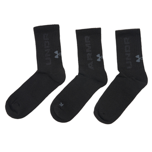 UA安德玛长筒袜男袜女袜春季新款黑色休闲袜跑步训练袜高帮袜子