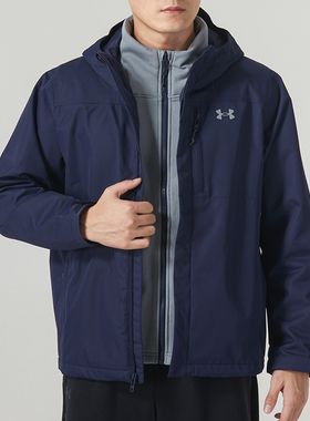 UNDER ARMOUR外套男装士 26冬季三合一冲锋上衣运动服户外防风