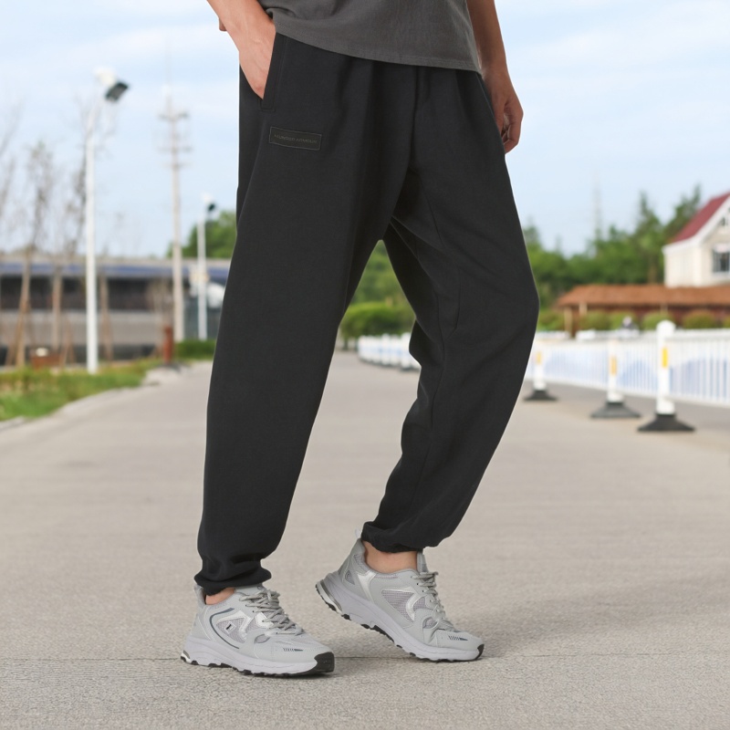 UA安德玛官方长裤男裤秋冬季宽版运动收口跑步训练裤黑色休闲裤