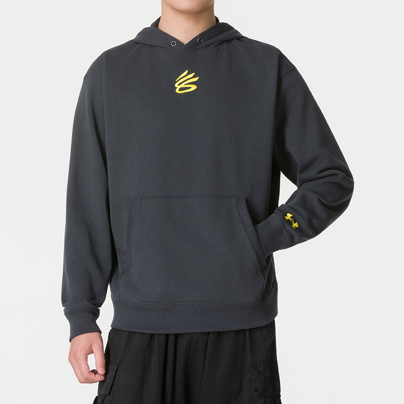 安德玛卫衣男库里秋冬季运动服健身训练时尚保暖连帽套头衫Curry