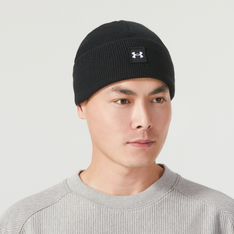 安德玛(Under Armour)绒线帽男子 冬冬新款户外保暖Halftime训