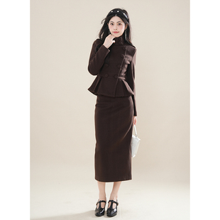2025冬季新款时尚气质显瘦修身设计师高端呢子套装裙秋冬姐系穿搭