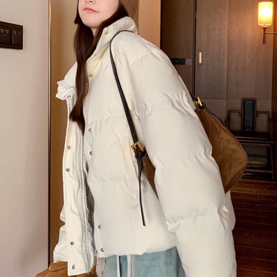 白色羽绒棉服女冬季新款2