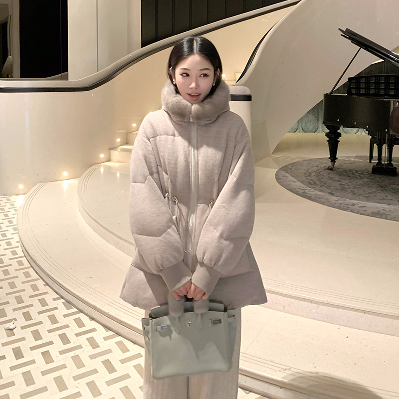 Boamarket 老钱风 水貂帽子山羊鹅绒羽绒服2024冬季新款女外套