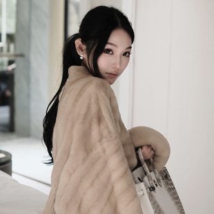 整貂皮草外套时尚 新款 大衣 哥本哈根紫标短二水貂女冬季 Boamarket