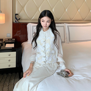 典藏系列刺绣背心衬衫 时尚 套装 新款 穿搭售完无补 女秋季 Boamarket