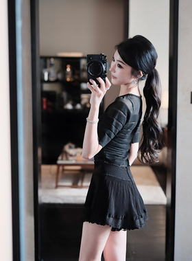 Boamarket a1aia黑色短裙裤2025年夏季新品薄款透气辣妹半身裙