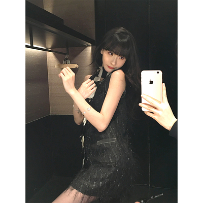 Boamarket黑亮闪丝连衣裙