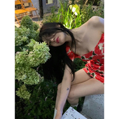 收腰碎花短款 新款 约会裙子 鱼骨花朵连衣裙女2024夏季 Boamarket