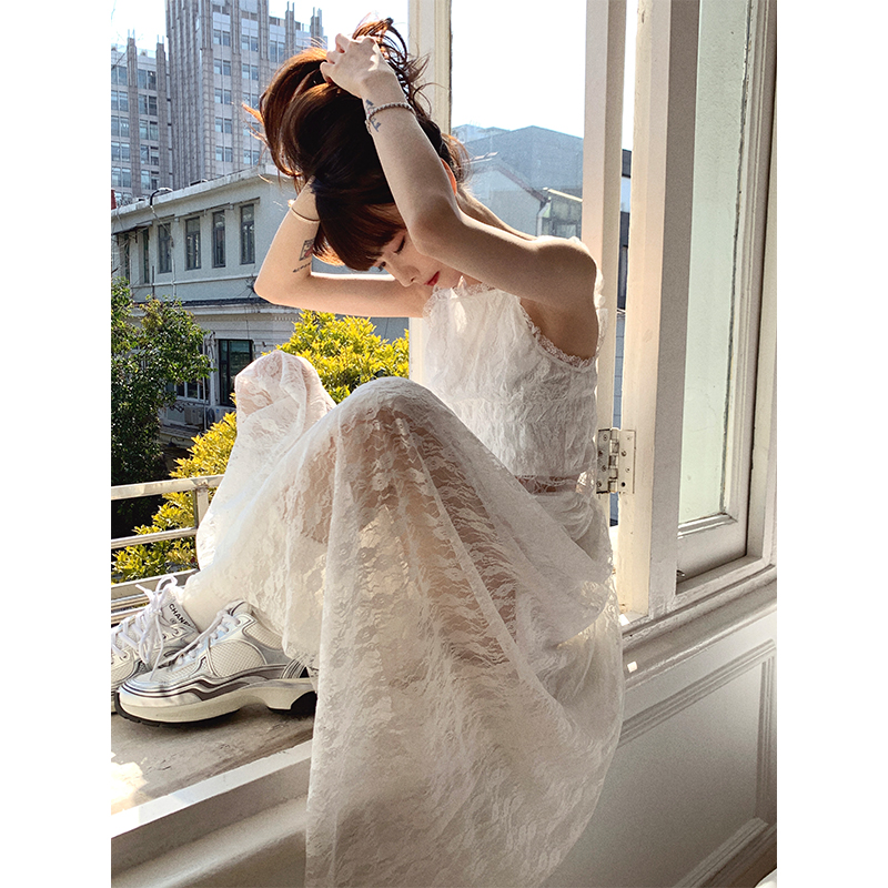 Boamarket白色长纱裙连衣裙