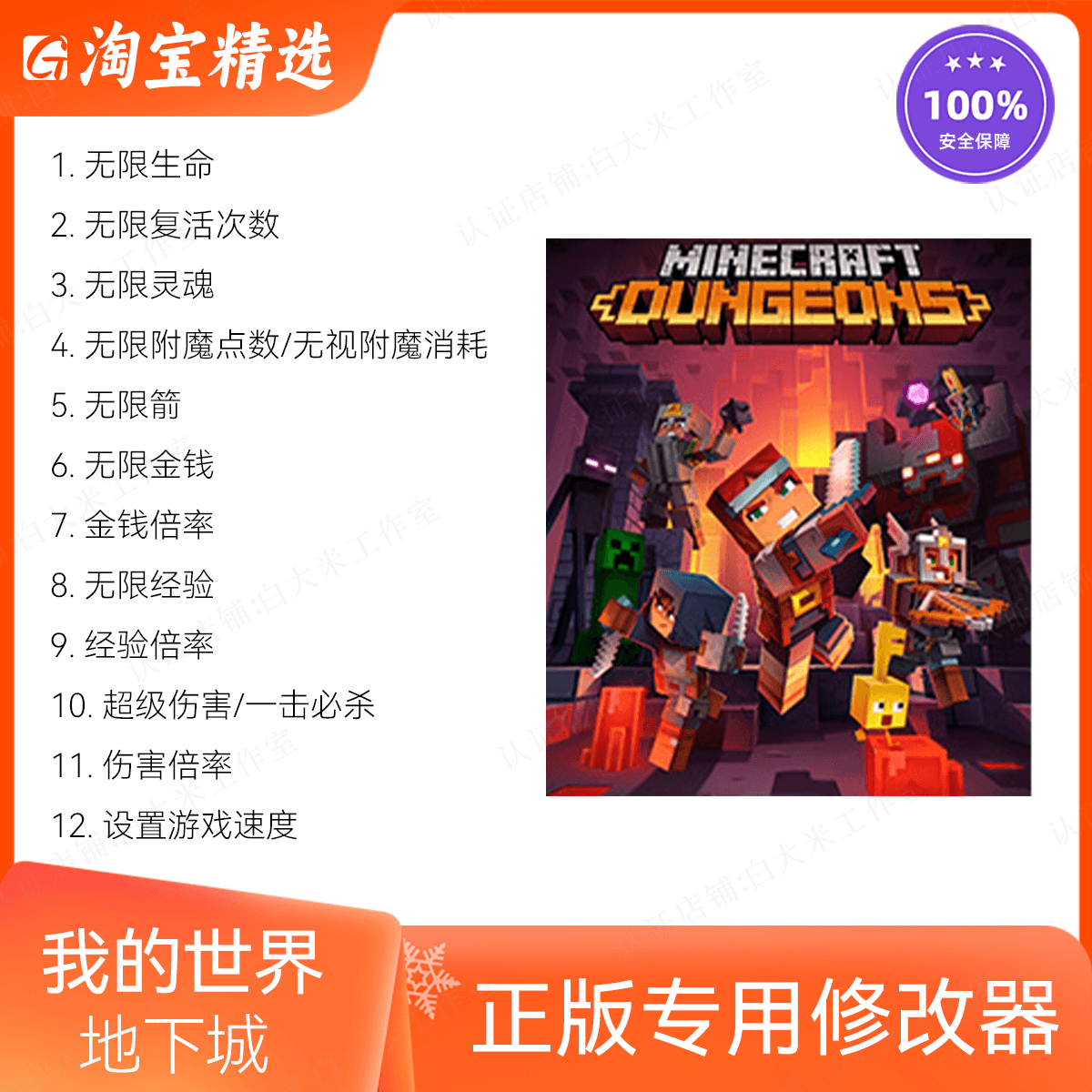 我的世界 地下城 联机修改器正版Steam XGP辅助 存档修改金钱工具