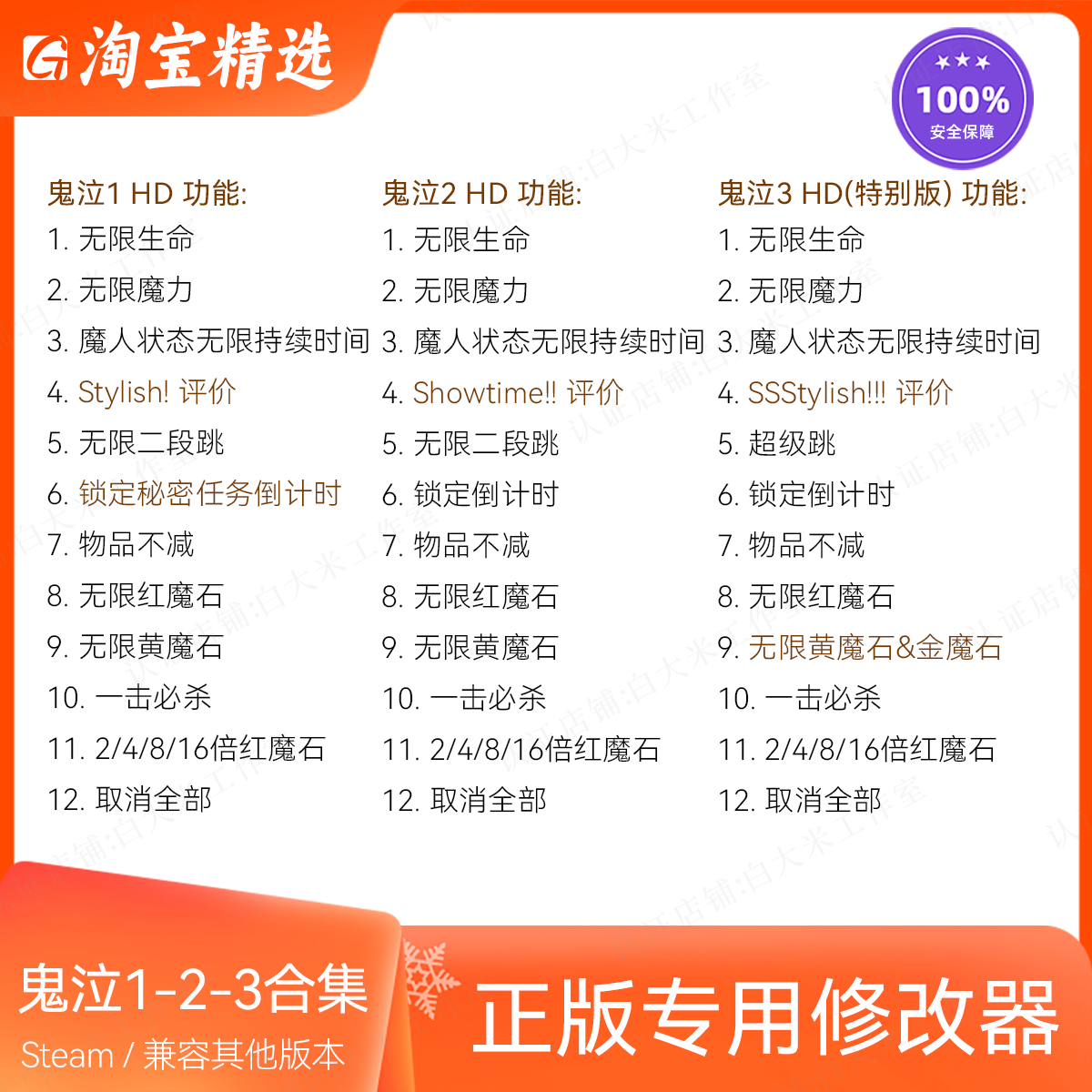 鬼泣1+2+3重制版HD合集 STEAM