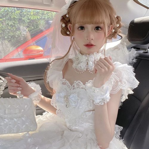 【羽之谣】韩菇凉~原创设计Lolita洋装甜美花嫁jsk吊带连衣裙夏季