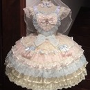 Lolita洋装 原创设计新品 韩菇凉 甜美花嫁jsk吊带连衣裙 羽之谣
