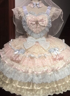 【羽之谣】韩菇凉~原创设计新品Lolita洋装甜美花嫁jsk吊带连衣裙